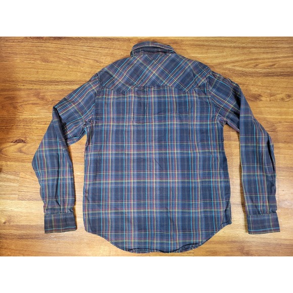 Levi's Authentic Jeans Wear Pearl Snap M Long Sleeve Shirt Navy Blue - Picture 5 of 5